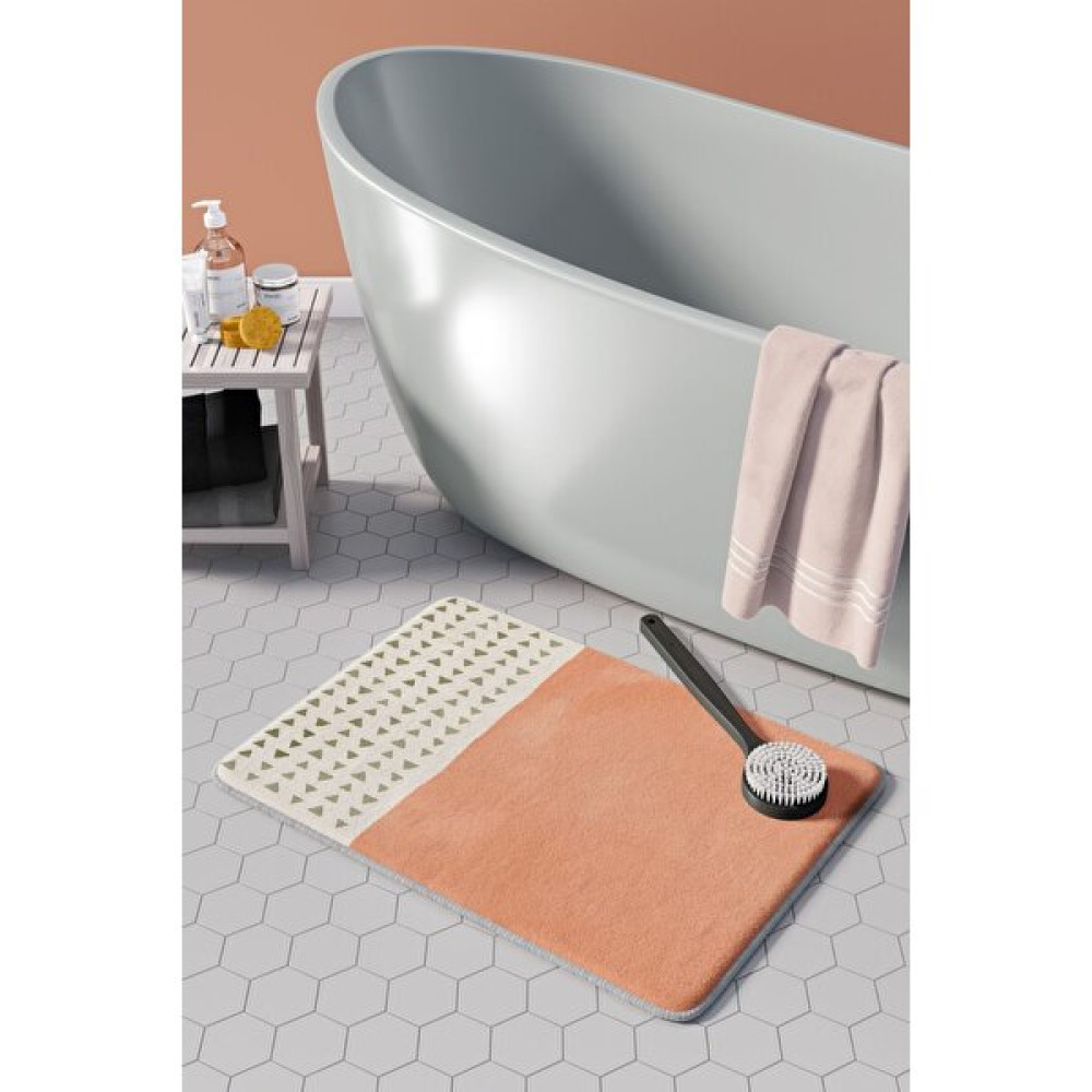 PAMUK HALI Anti-Slip Koku Yapmaz Yıkanabilir 2li Banyo Seti , Klozet Takimi , Banyo Halısı ,paspas Takimı 40X60 - 60X100 PMPP00018 - Pudra Klozet Takımı Fiyatı