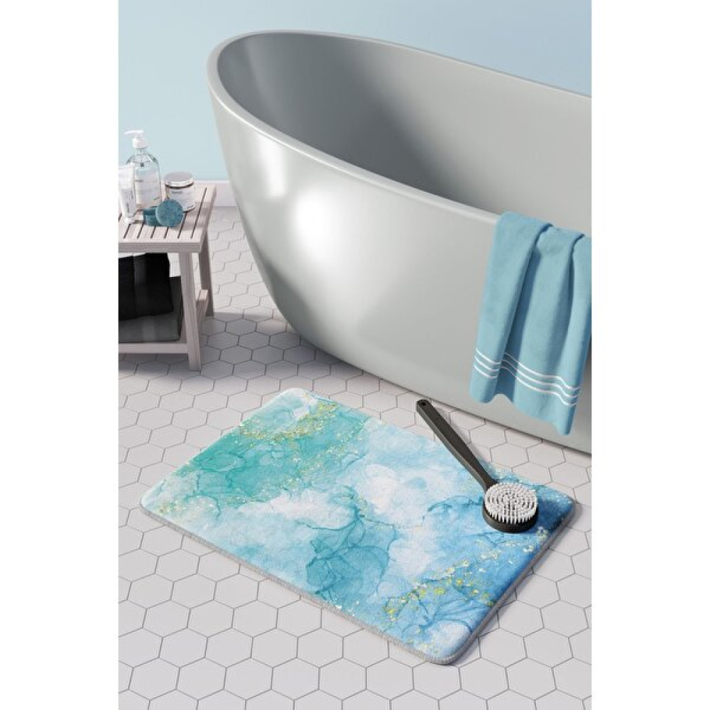 Pamuk Halı Anti-Slip Koku Yapmaz Yıkanabilir 2li Banyo Seti , Klozet Takimi , Banyo Halısı ,paspas Takimı 40X60 - 60X100 PMPP00024 - Mavi Klozet Takımı Fiyatı