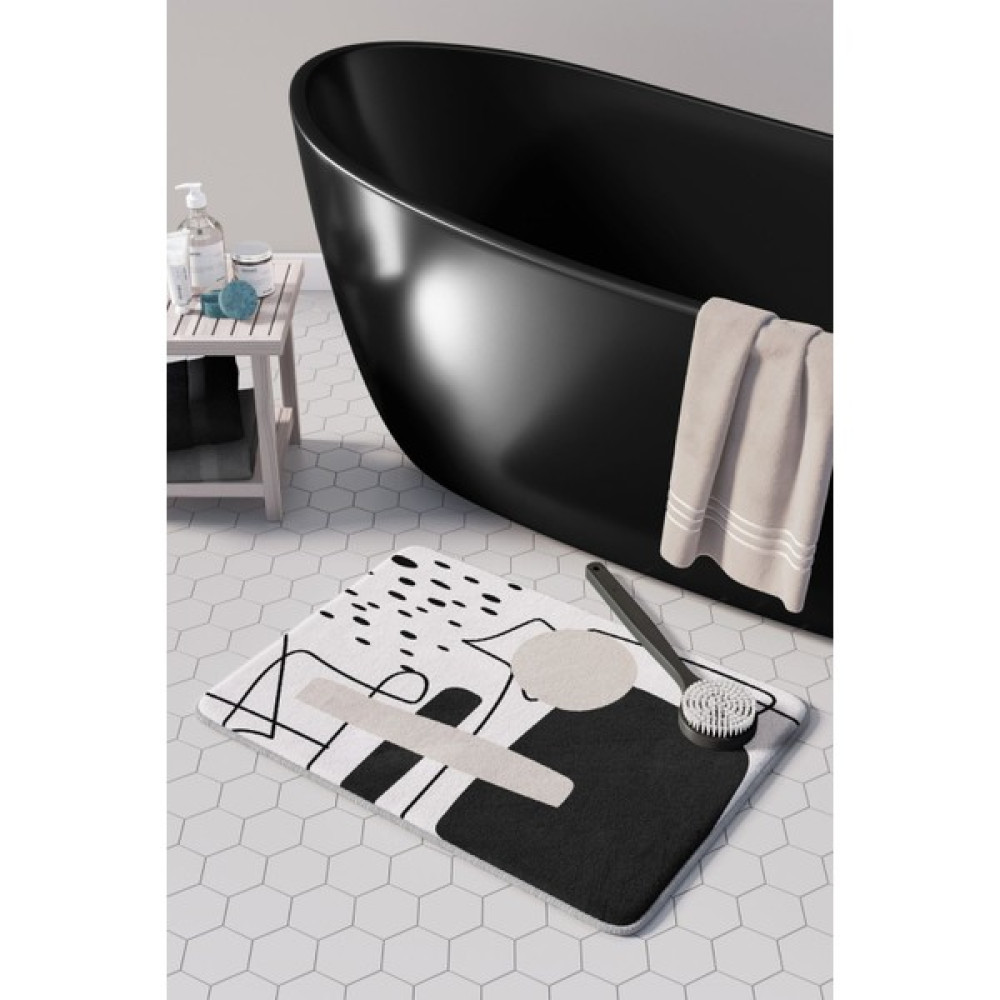 Pamuk Halı Anti-Slip Koku Yapmaz Yıkanabilir 2li Banyo Seti , Klozet Takimi , Banyo Halısı ,paspas Takimı 40X60 - 60X100 PMPP00026 - Siyah Klozet Takımı Fiyatı