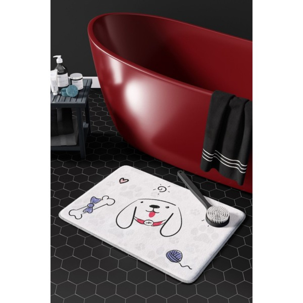 Pamuk Halı Anti-Slip Koku Yapmaz Yıkanabilir 2li Banyo Seti , Klozet Takimi , Banyo Halısı ,paspas Takimı 40X60 - 60X100 PMPP00055 - Beyaz Klozet Takımı Fiyatı