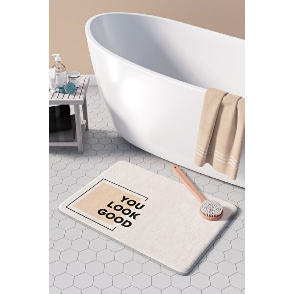 Pamuk Halı Anti-Slip Koku Yapmaz Yıkanabilir 2li Banyo Seti , Klozet Takimi , Banyo Halısı ,paspas Takimı 40X60 - 60X100 PMPP00061 - Beyaz Klozet Takımı Fiyatı