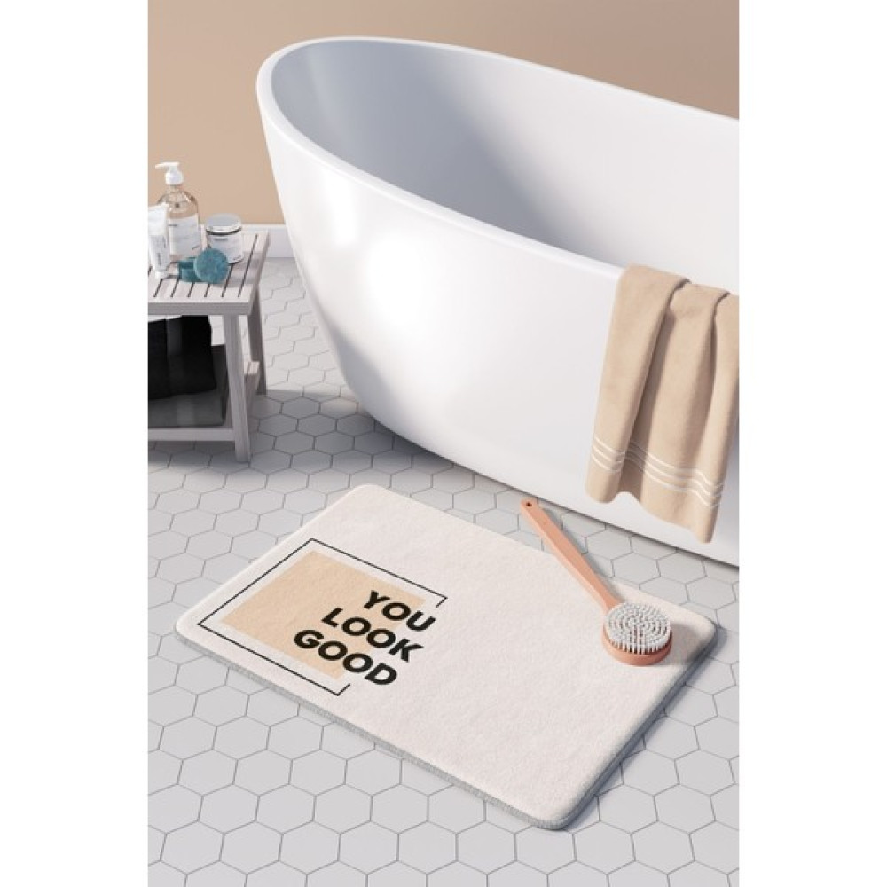 Pamuk Halı Anti-Slip Koku Yapmaz Yıkanabilir 2li Banyo Seti , Klozet Takimi , Banyo Halısı ,paspas Takimı 40X60 - 60X100 PMPP00061 - Krem Klozet Takımı Fiyatı