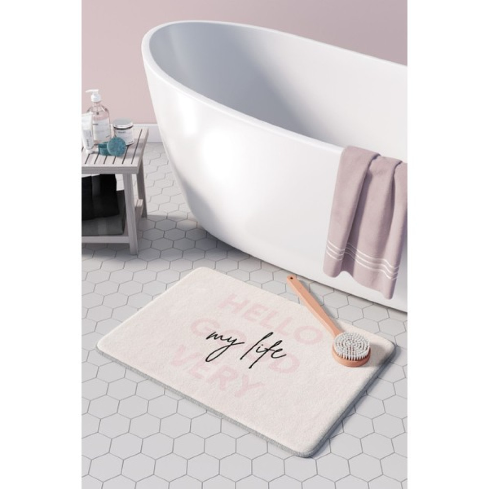 Pamuk Halı Anti-Slip Koku Yapmaz Yıkanabilir 2li Banyo Seti , Klozet Takimi , Banyo Halısı ,paspas Takimı 40X60 - 60X100 PMPP00062 - Pudra Klozet Takımı Fiyatı