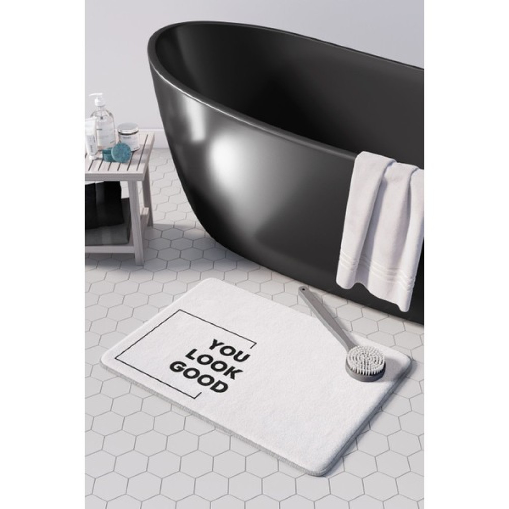 Pamuk Halı Anti-Slip Koku Yapmaz Yıkanabilir 2li Banyo Seti , Klozet Takimi , Banyo Halısı ,paspas Takimı 40X60 - 60X100 PMPP00063 - Beyaz Klozet Takımı Fiyatı