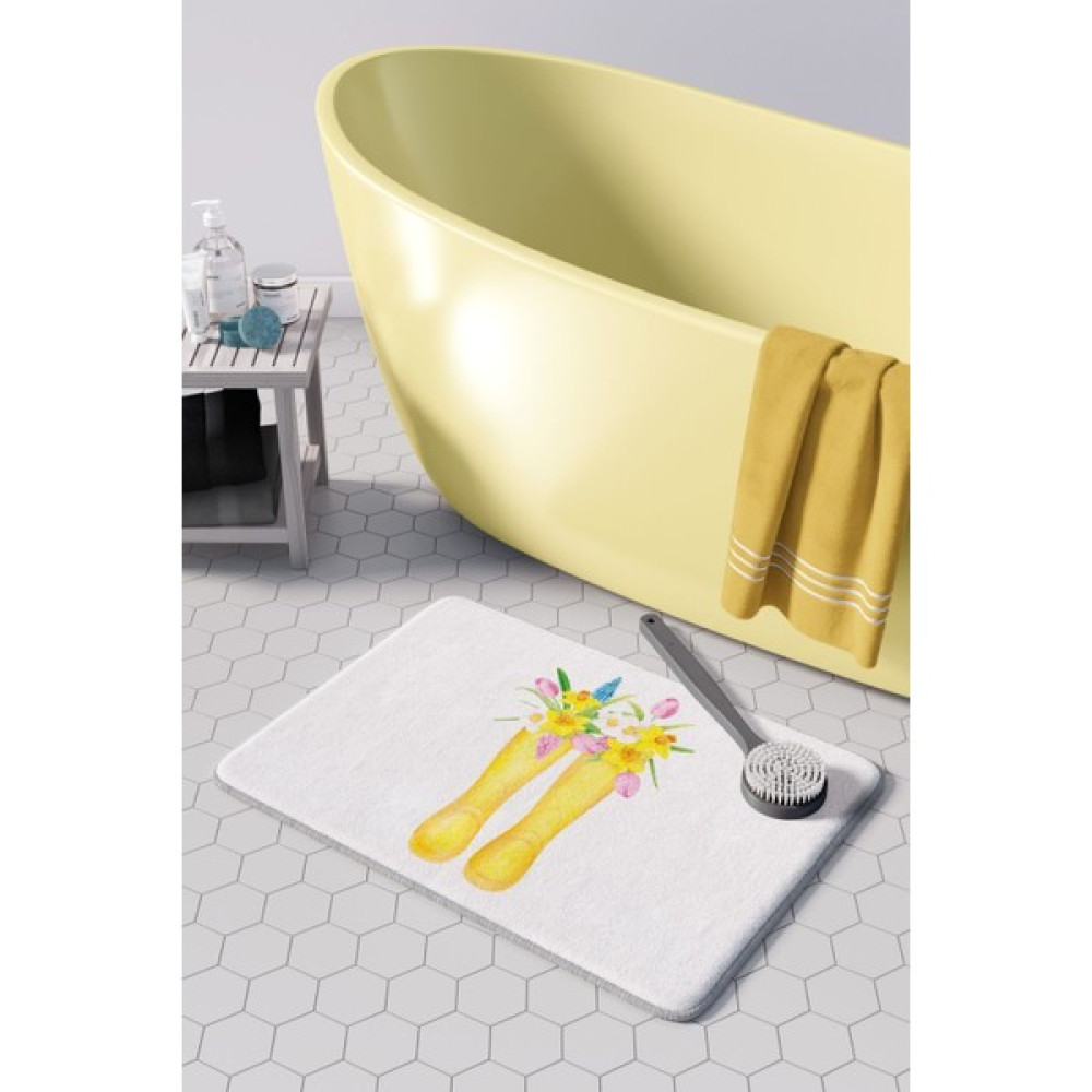 Pamuk Halı Anti-Slip Koku Yapmaz Yıkanabilir 2li Banyo Seti , Klozet Takimi , Banyo Halısı ,paspas Takimı 40X60 - 60X100 PMPP00068 - Sarı Klozet Takımı Fiyatı