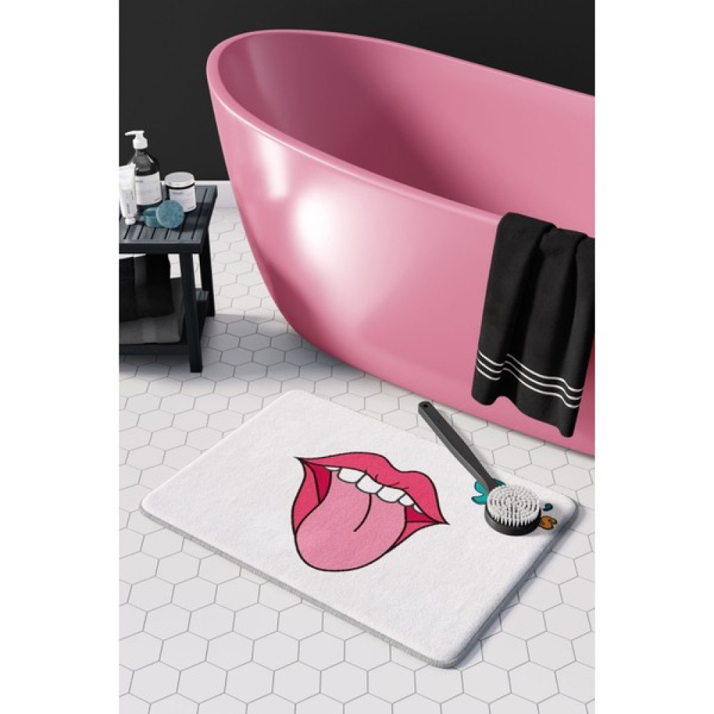 Pamuk Halı Anti-Slip Koku Yapmaz Yıkanabilir 2li Banyo Seti , Klozet Takimi , Banyo Halısı ,paspas Takimı 40X60 - 60X100 PMPP00076 - Pembe Klozet Takımı Fiyatı