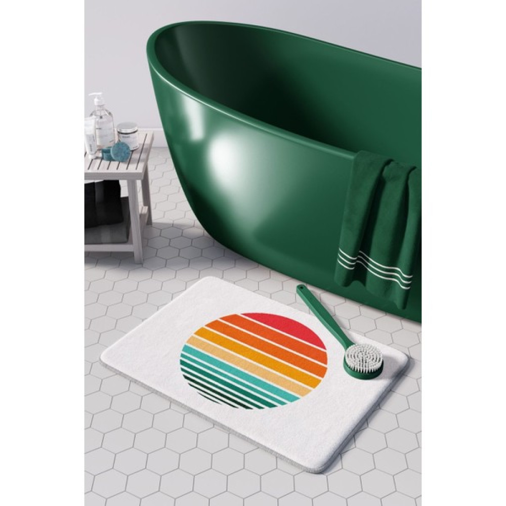 Pamuk Halı Anti-Slip Koku Yapmaz Yıkanabilir 2li Banyo Seti , Klozet Takimi , Banyo Halısı ,paspas Takimı 40X60 - 60X100 PMPP00077 - Renkli Klozet Takımı Fiyatı