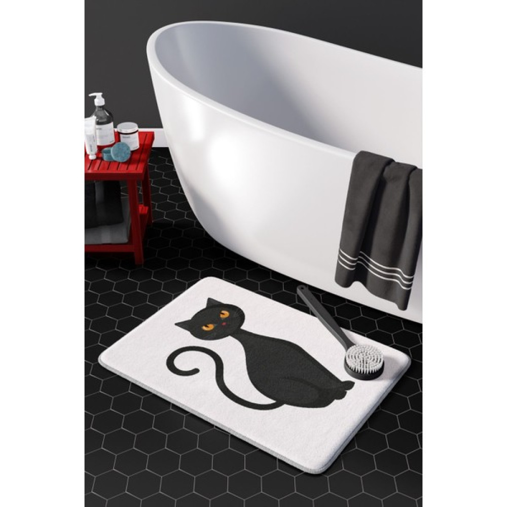 Pamuk Halı Anti-Slip Koku Yapmaz Yıkanabilir 2li Banyo Seti , Klozet Takimi , Banyo Halısı ,paspas Takimı 40X60 - 60X100 PMPP00078 - Beyaz Klozet Takımı Fiyatı