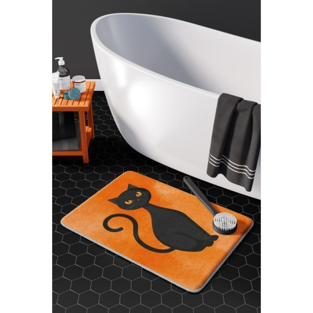 Pamuk Halı Anti-Slip Koku Yapmaz Yıkanabilir 2li Banyo Seti , Klozet Takimi , Banyo Halısı ,paspas Takimı 40X60 - 60X100 PMPP00079 - Oranj Klozet Takımı Fiyatı