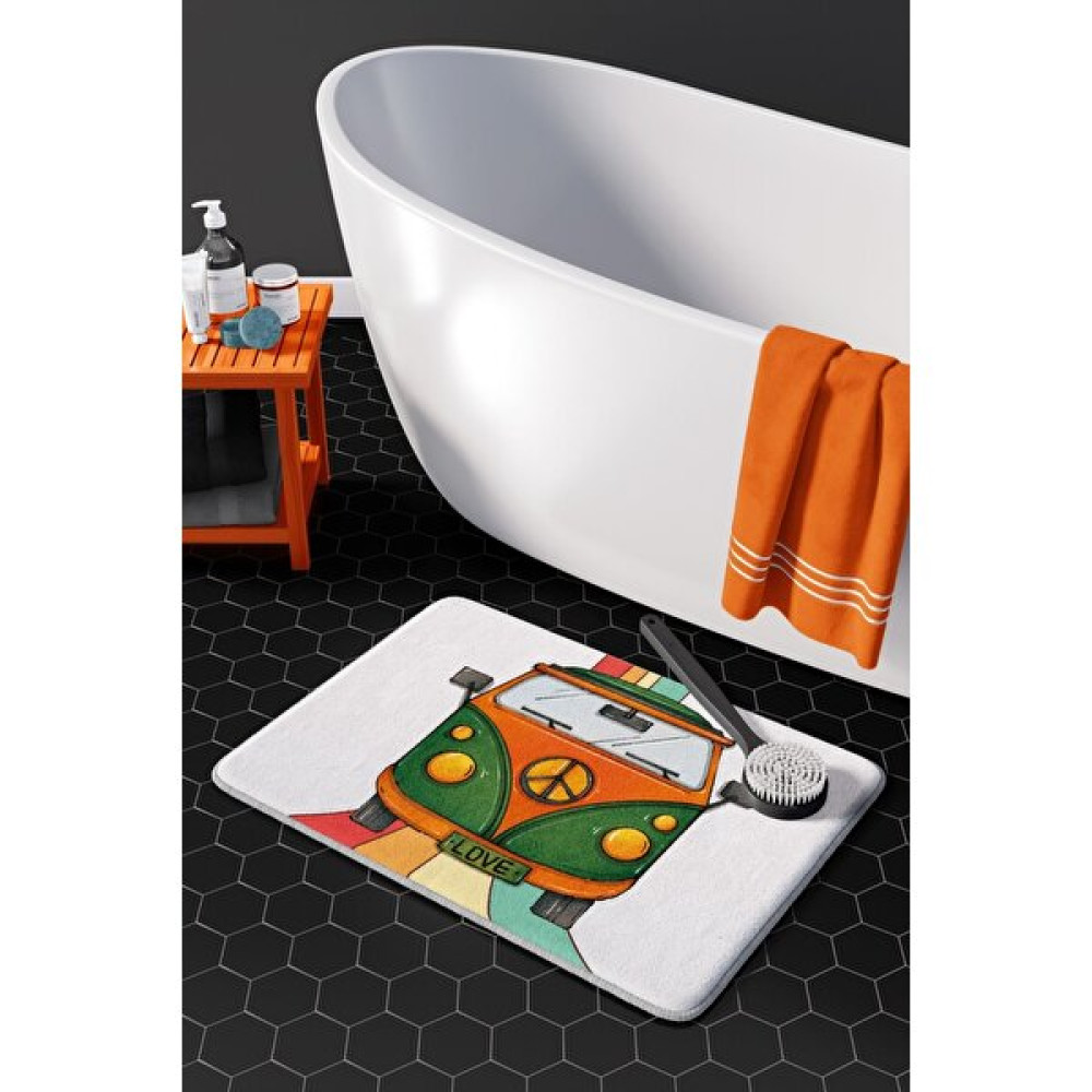 Pamuk Halı Anti-Slip Koku Yapmaz Yıkanabilir 2li Banyo Seti , Klozet Takimi , Banyo Halısı ,paspas Takimı 40X60 - 60X100 PMPP00090 - Renkli Klozet Takımı Fiyatı