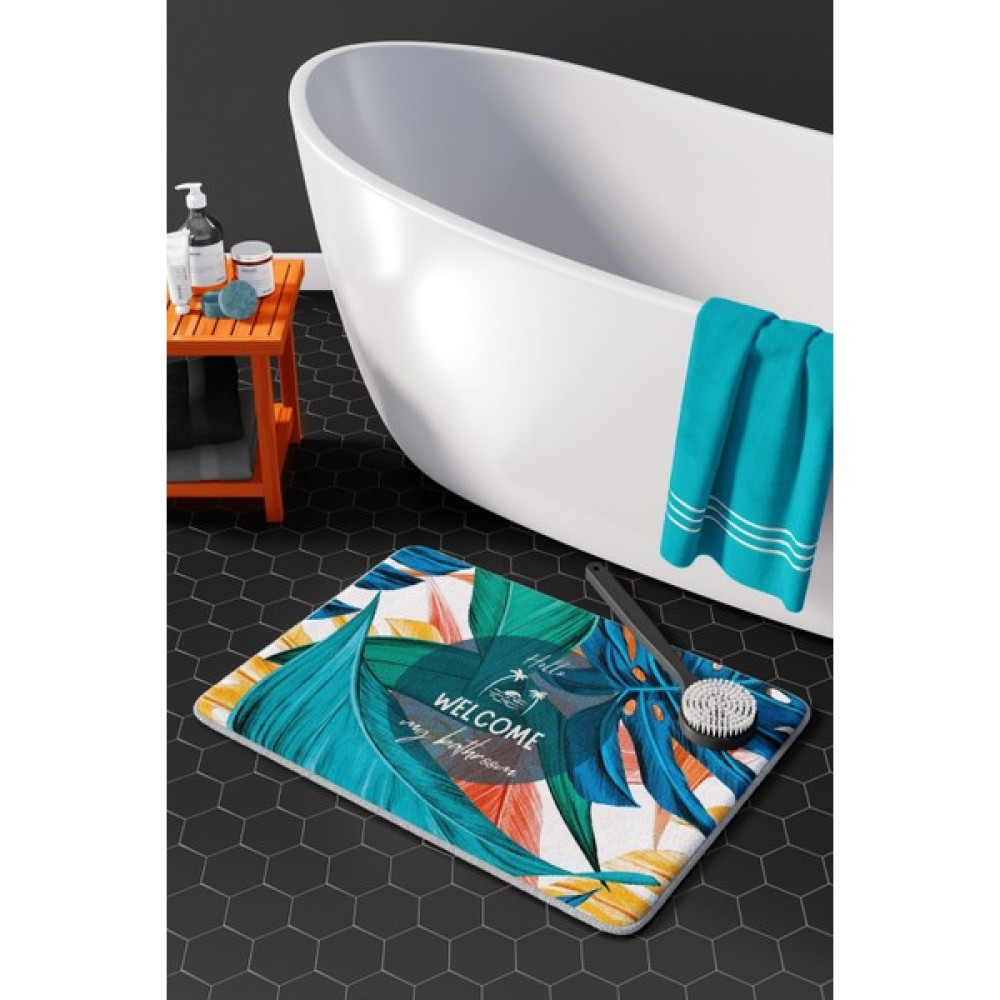 Pamuk Halı Anti-Slip Koku Yapmaz Yıkanabilir 2li Banyo Seti , Klozet Takimi , Banyo Halısı ,paspas Takimı 40X60 - 60X100 PMPP00093 - Renkli Klozet Takımı Fiyatı