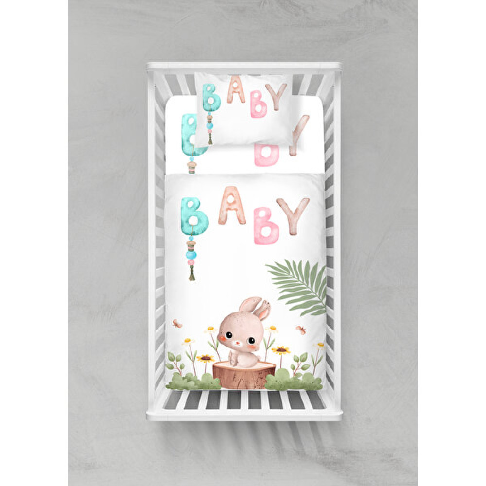 Pamuk Saten Park Yatak Beşik Nevresim Takımı - (80X120) - BCNTAY22023191 - 80 x 120 cm - Renkli Bebek Nevresim Takımı Fiyatı