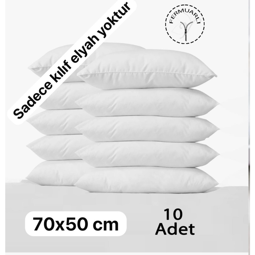 Pamuklu Fermuarlı Yastık Iç Kılıfı Beyaz 50X70 Şilte 10 ADET - 50 x 70 cm Yastık Kılıfı Fiyatı