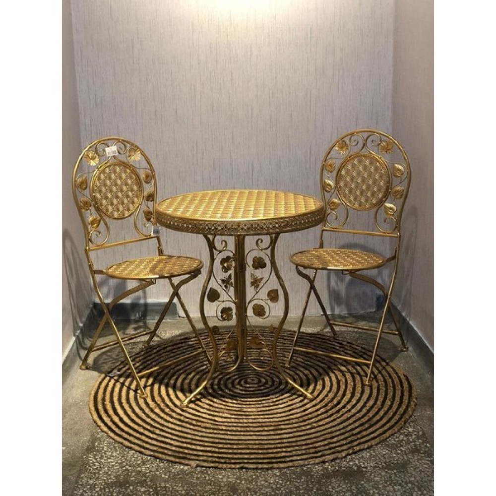 Panalı Ferforje Masa Sandalye Seti Gold Bahçe Masası Fiyatı