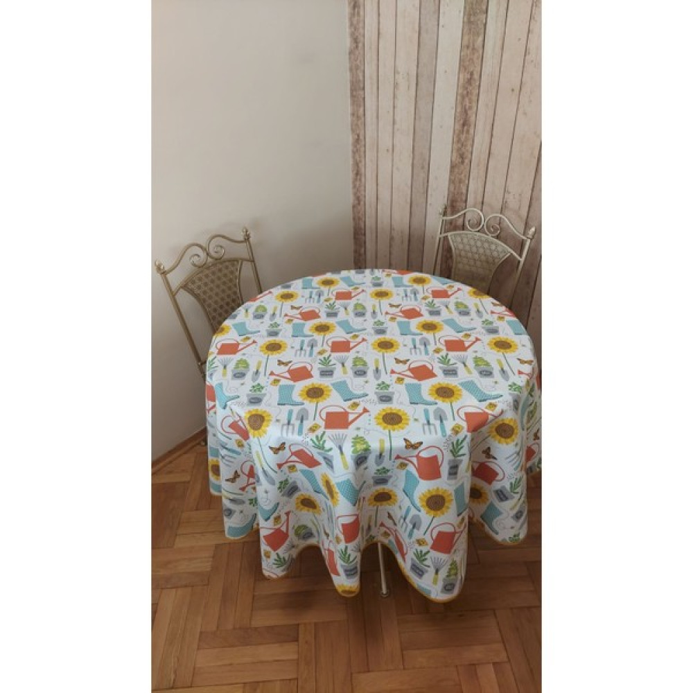 Panama Keten (Sıvı Itici,leke Tutmaz ) ,yuvarlak ,yemek Masası... - 180 x 180 cm - Ekru Masa Örtüsü Fiyatı