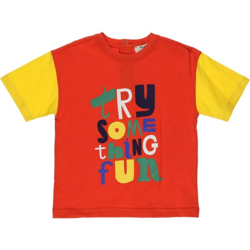 Panço Erkek Bebek Slogan Baskılı Kısa Kollu T-Shirt Bebek T-shirt Fiyatı