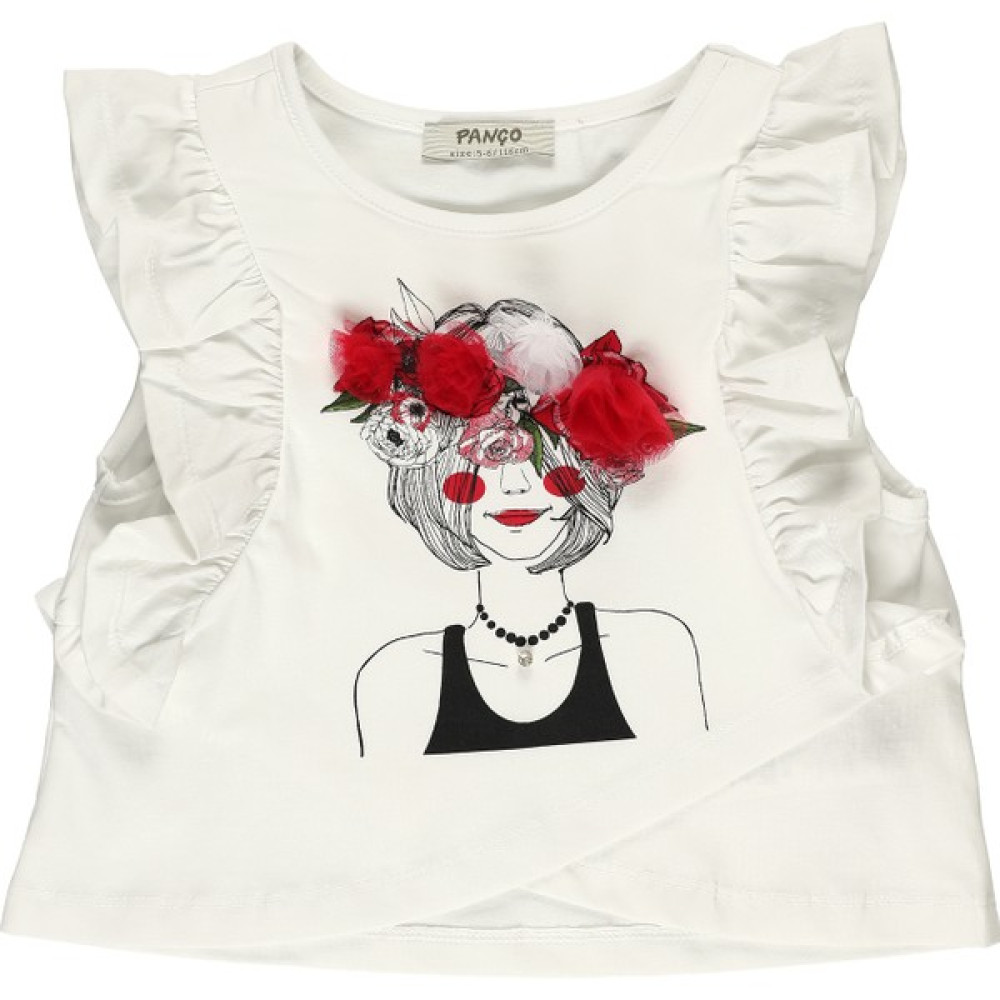 Panço Kız Çocuk Baskı Detaylı T-Shirt Kız Çocuk T-shirt Fiyatı