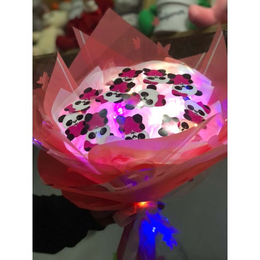 Panda Buketi LED Işıklı Konsept Hediyelik - Pembe Ev & Dekorasyon Aksesuarları Fiyatı