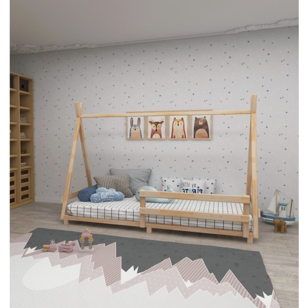 Panda Doğal Ahşap Bebek ve Çocuk Montessori Karyola - 140 x 190 cm Karyola Fiyatı
