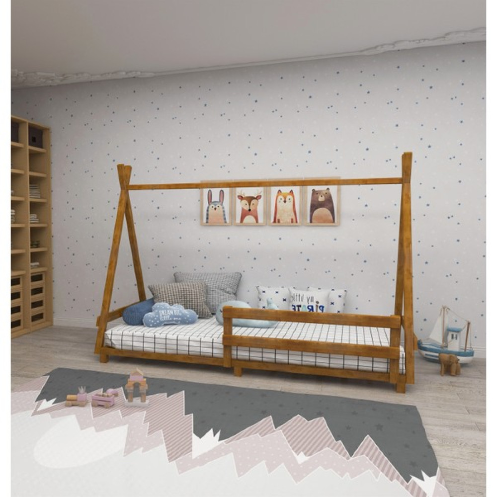 Panda Doğal Ahşap Bebek ve Çocuk Montessori Karyola Meşe Renk - 90 x 120 cm Karyola Fiyatı