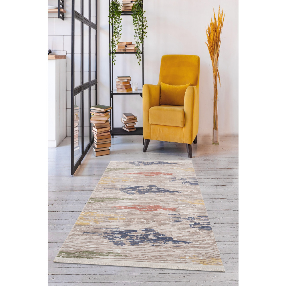 PANDA HALI Kaymaz Taban Makinede Yıkanabilir Püsküllü 1046 Vizon Yolluk&halı (saçaklı) 120 x 200 Beden Kilim Fiyatı