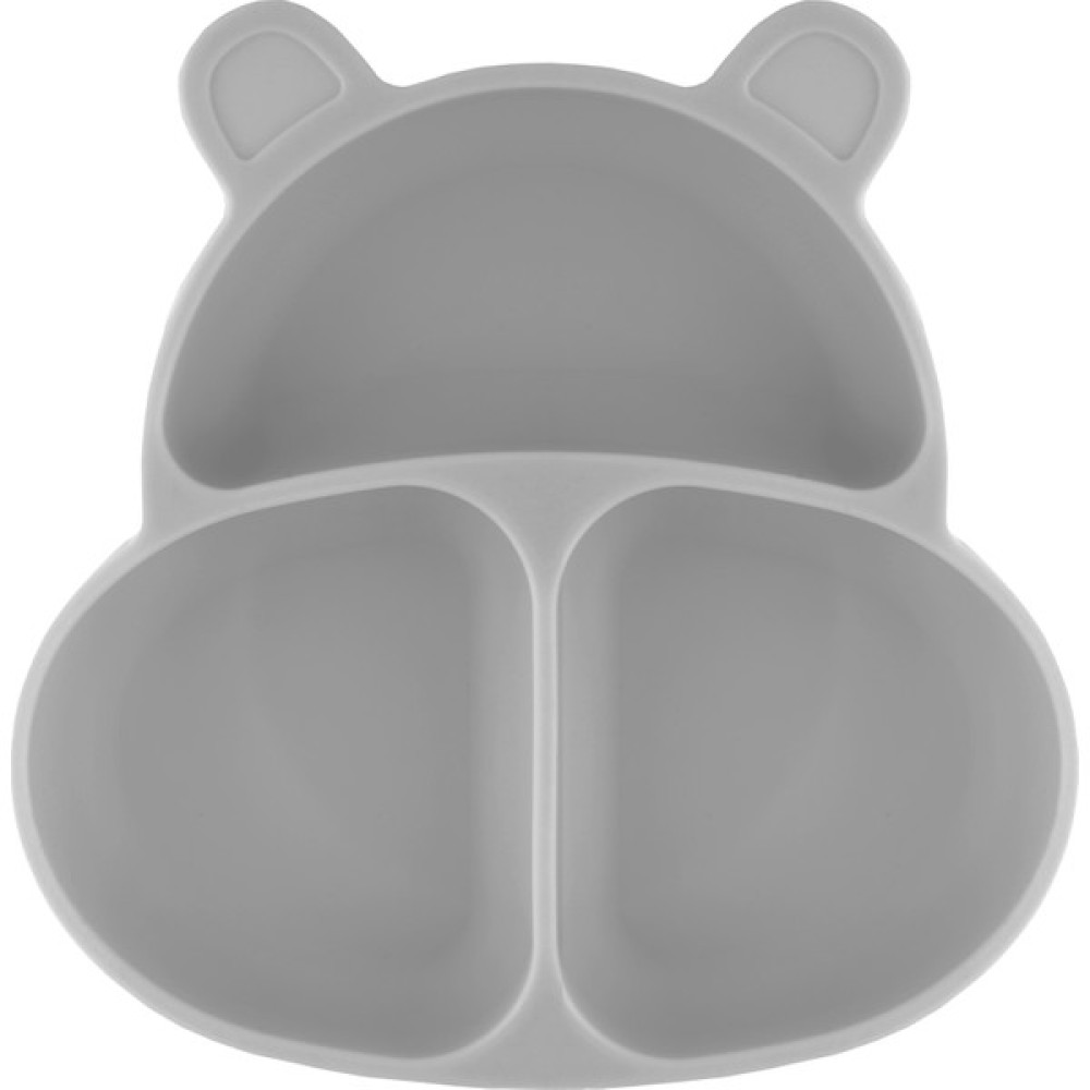 Pandish Baby Pandish Huppo Vakum Tabanlı Silikon Mama Tabağı Moon Gray - Gri Mama Seti Fiyatı