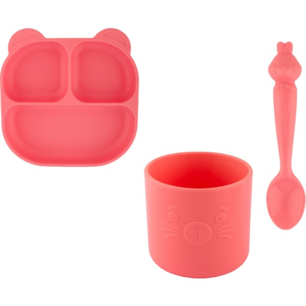 Pandish Baby Pandish Mamma & Bubu & Hamham Seti (Silikon Vakumlu Tabak & Bardak & Kaşık) - Pembe Mama Seti Fiyatı