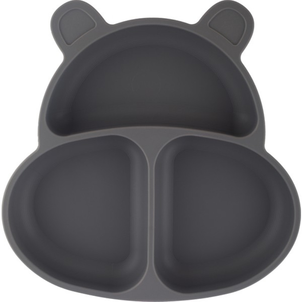 Pandish Huppo Vakum Tabanlı Silikon Mama Tabağı Moon Gray - Gri Mama Seti Fiyatı