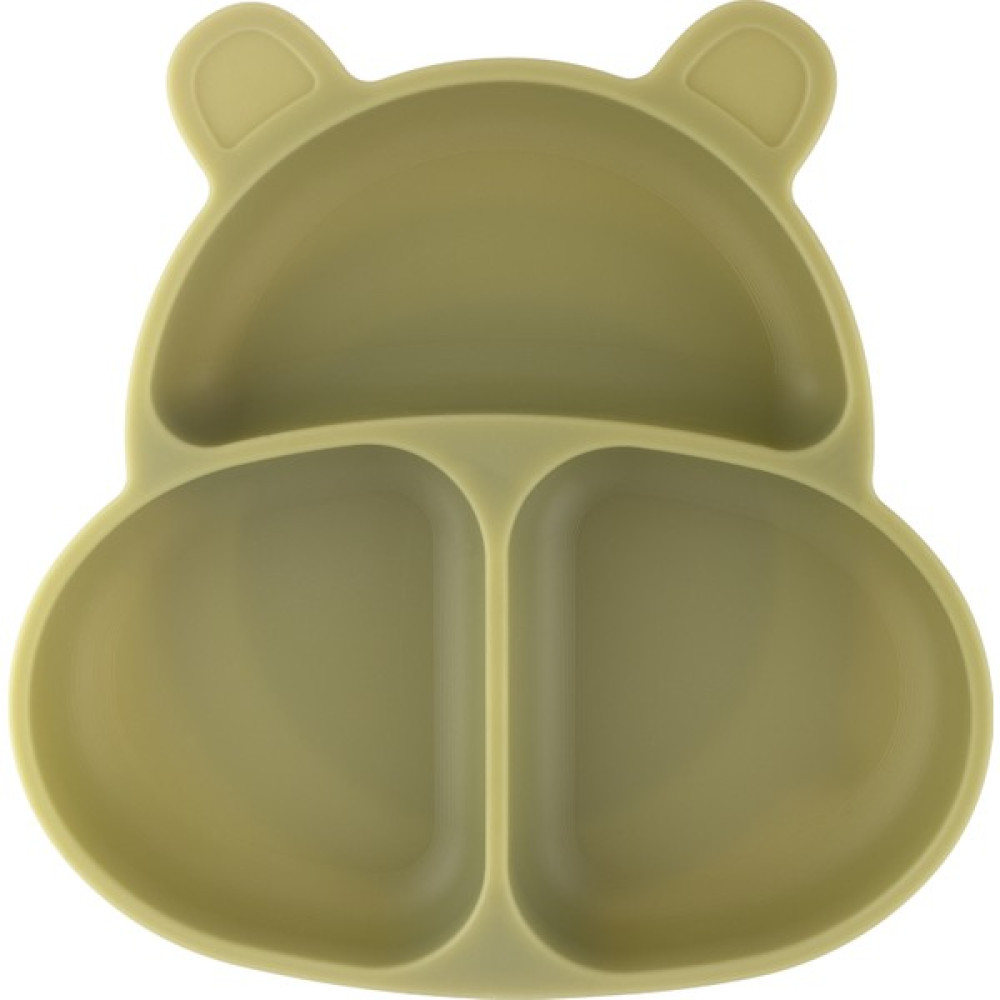 Pandish Huppo Vakum Tabanlı Silikon Mama Tabağı Olive Green - Yeşil Mama Seti Fiyatı