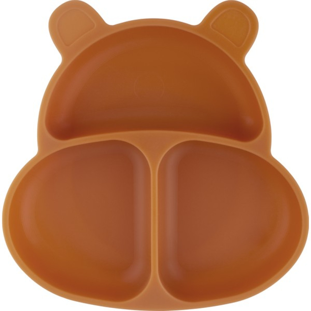 Pandish Huppo Vakum Tabanlı Silikon Mama Tabağı Toffee Caramel - Hardal Rengi Mama Seti Fiyatı