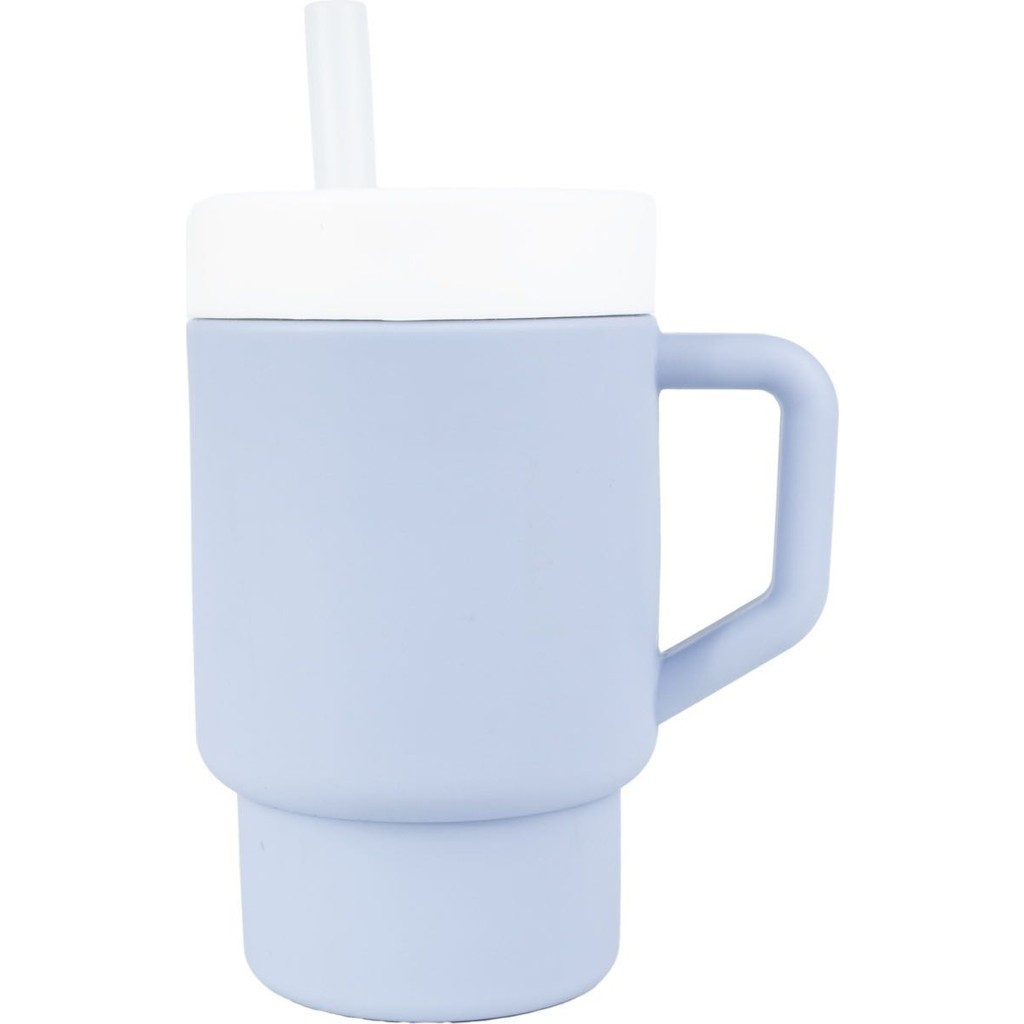 Pandish Mugley Silikon Kapaklı Pipetli Tek Kulplu Bardak Sky Blue Fincan / Bardak / Kahve Takımı Fiyatı