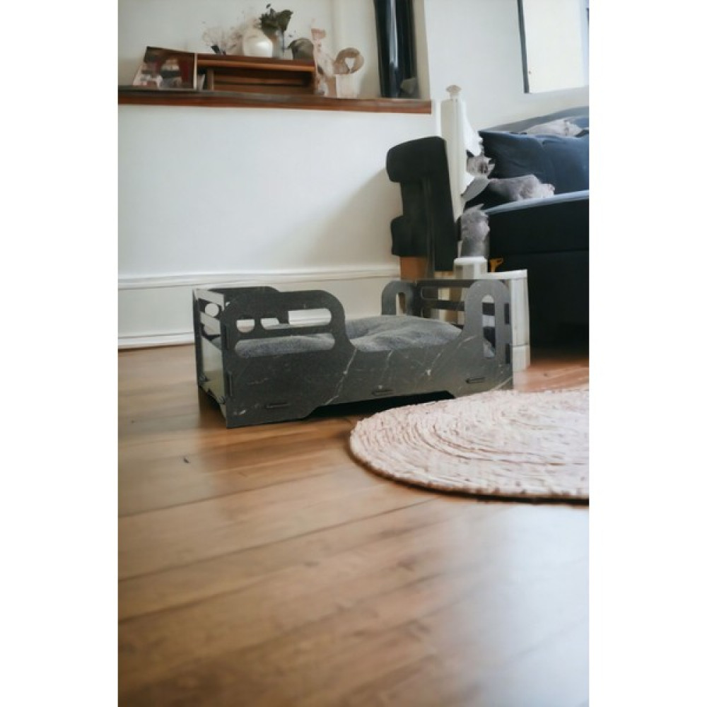 Pandogo Kedi Yatağı Ahşap Siyah Mermer Renk Model 4 - Standart - Siyah - Beyaz Oto Boyaları Fiyatı