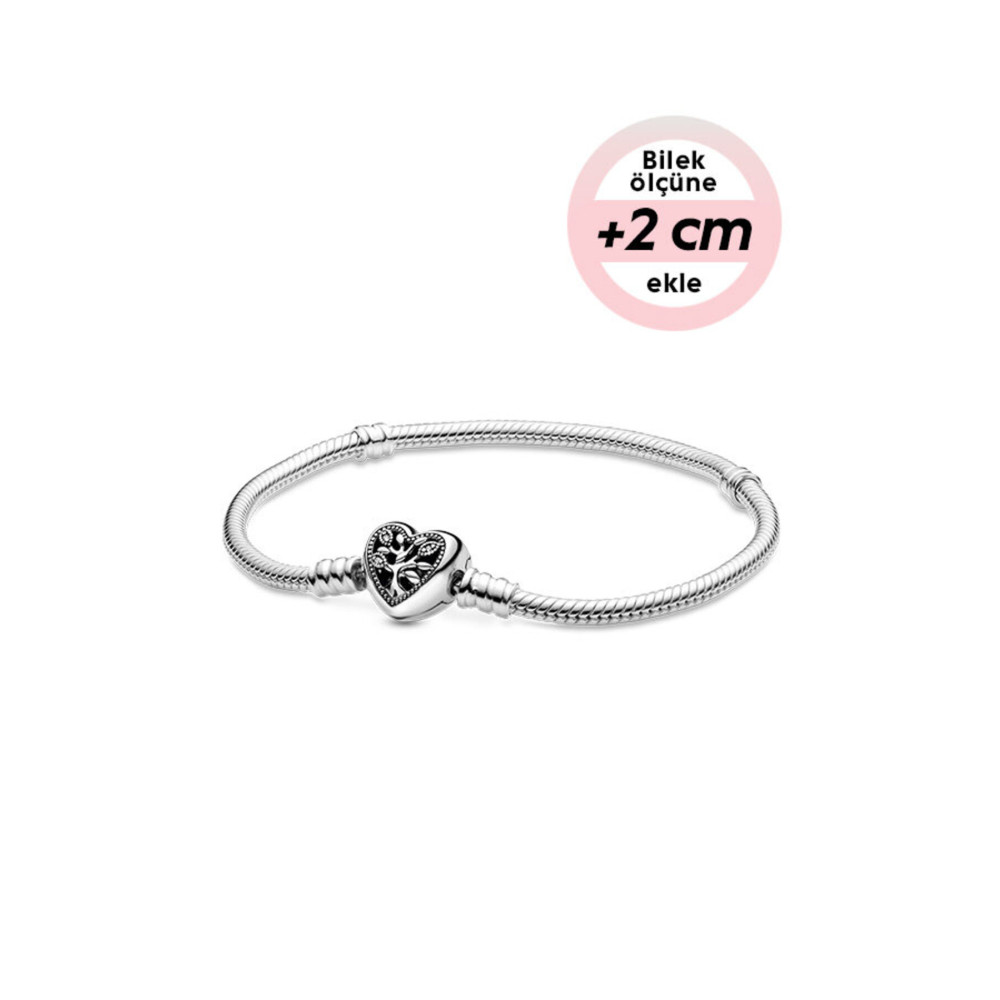 Pandora Moments Aile Ağacı Kalp Klipsli Bileklik 19 cm Beden Gümüş Bilezik Fiyatı