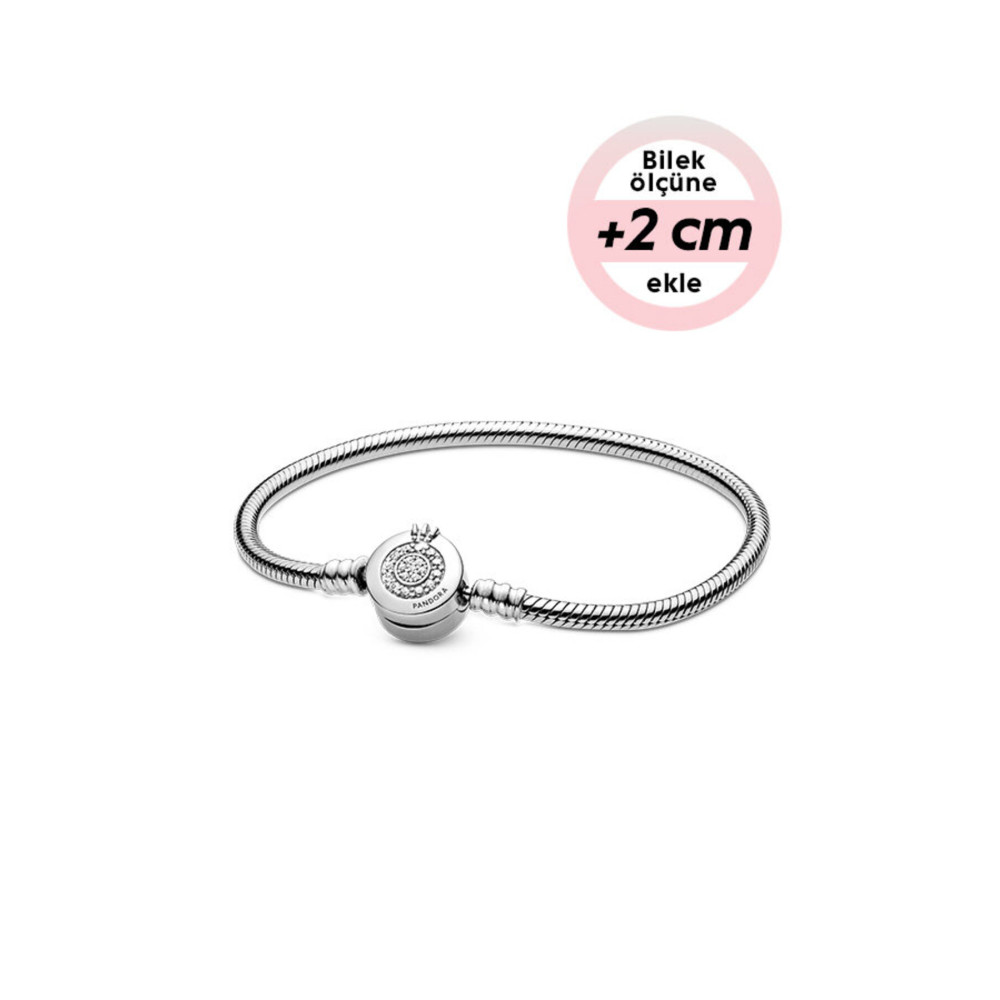 Pandora Moments Işıltılı Taç O Klipsli Bileklik 19 cm Beden Gümüş Bilezik Fiyatı