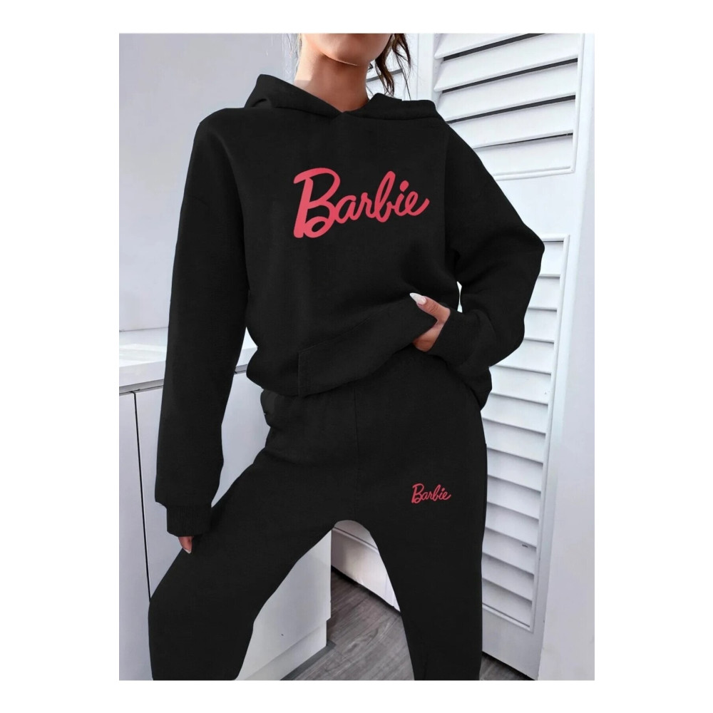 pandy Barbie Baskılı Sweatshirt Alt Üst Eşofman Takımı L Beden Kadın Eşofman Fiyatı