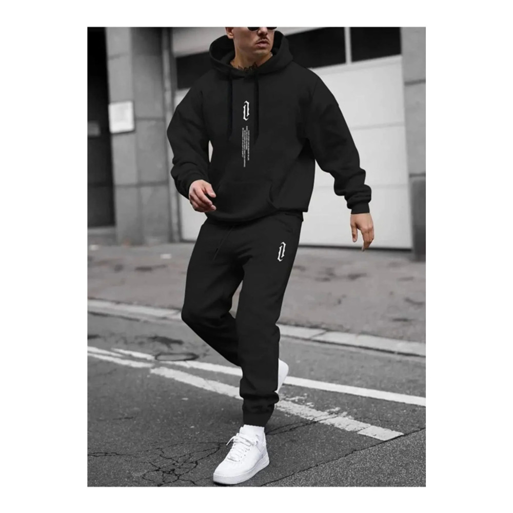 pandy Baskılı Oversize Unisex Siyah Eşofman Takımı M Beden Kadın Eşofman Fiyatı