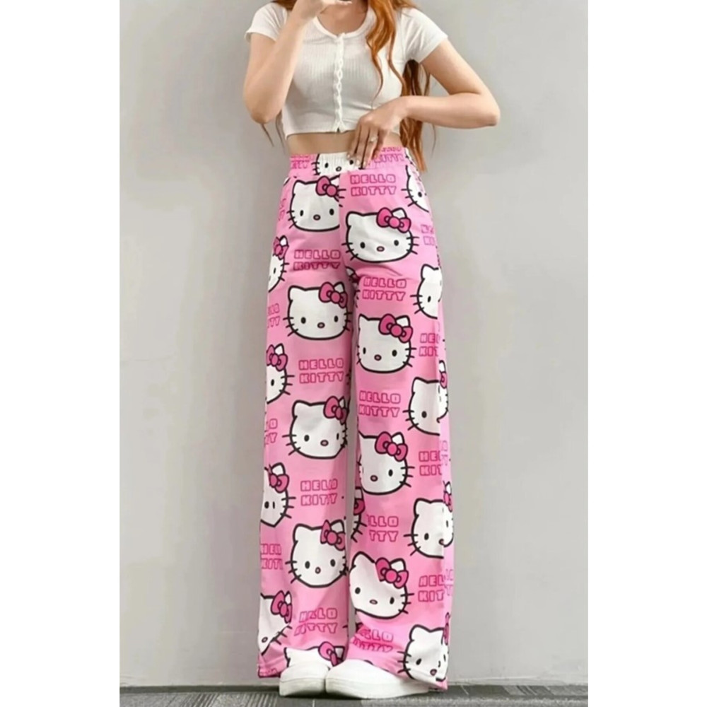pandy Pembe Hello Kitty Cat Bol Paça Eşofman Altı S Beden Kadın Eşofman Fiyatı