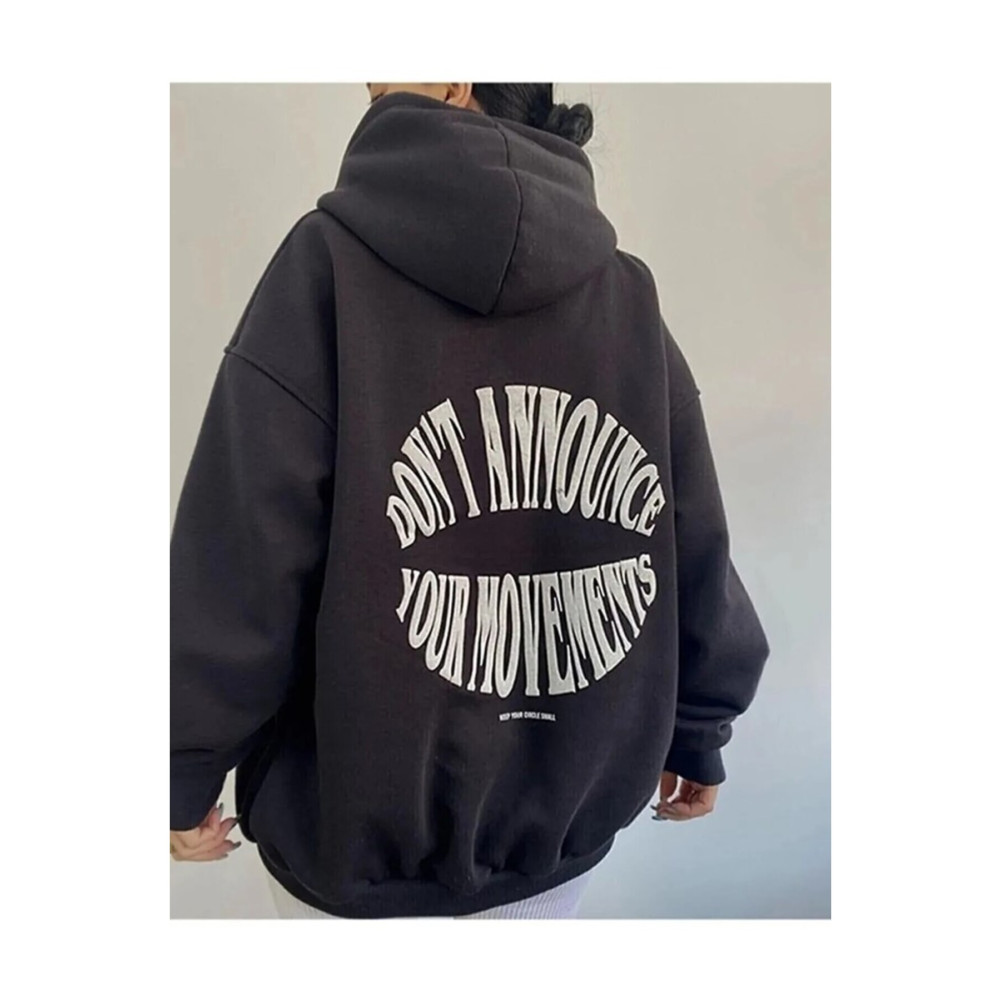 pandy Unisex Sırt Wrstbhvr Baskılı Oversize Siyah Kapüşonlu Sweatshirt S Beden Bayan Sweatshirt Fiyatı