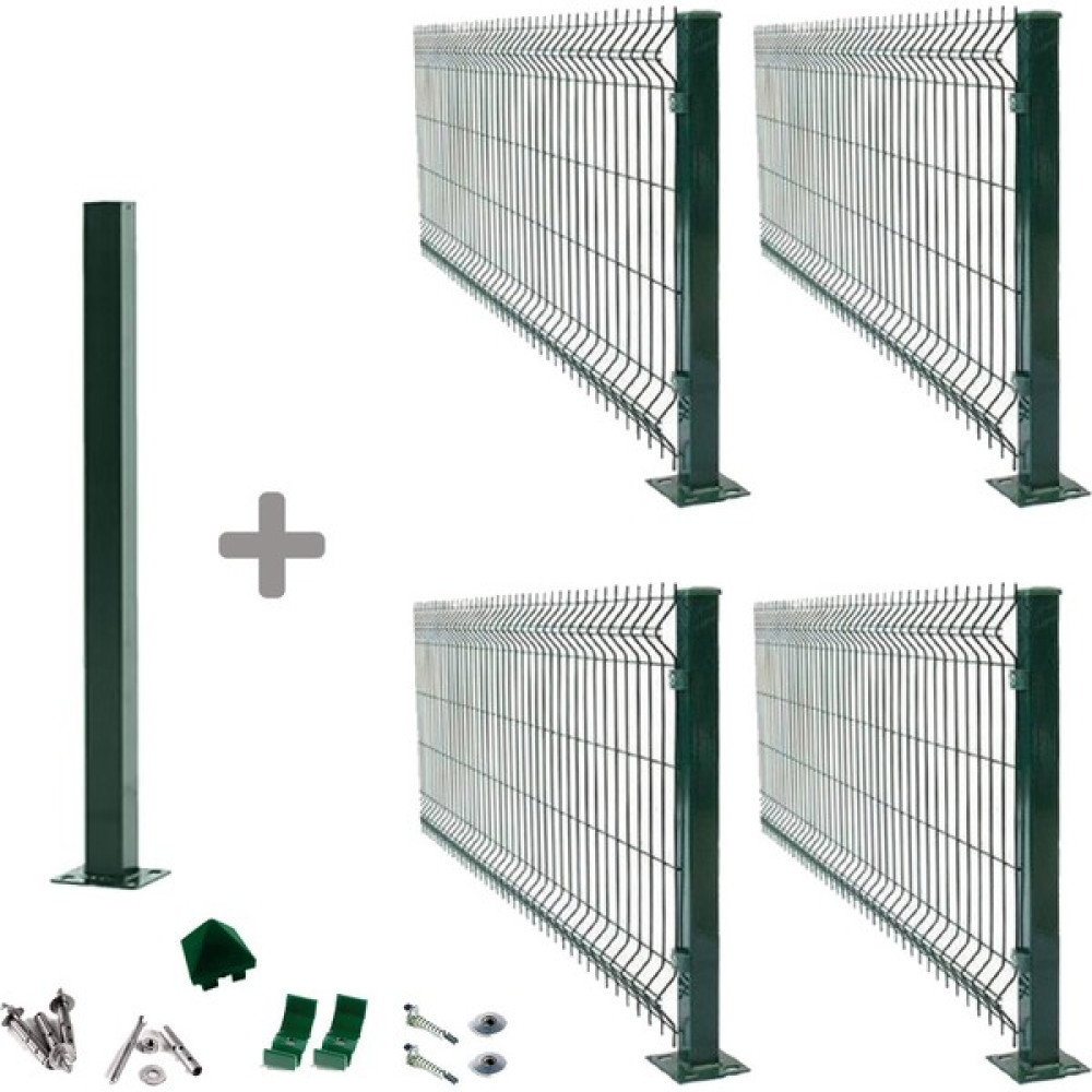 Panel Çit Market Pcm 4'lü Panel Çit Takım 120X250 cm Çift Telli + 1 Direk Avantaj Paketi (10 Metre) Bahçe Çiti Fiyatı