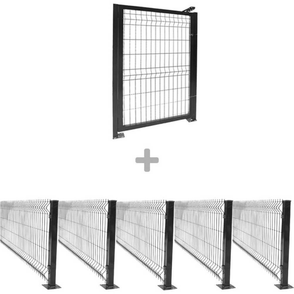 Panel Çit Market Pcm 5'li Panel Çit Takım 150X250 cm Antrasit (12.5 Mt)+Panel Çit Kapı 150X100 cm Avantaj Paketi Bahçe Çiti Fiyatı