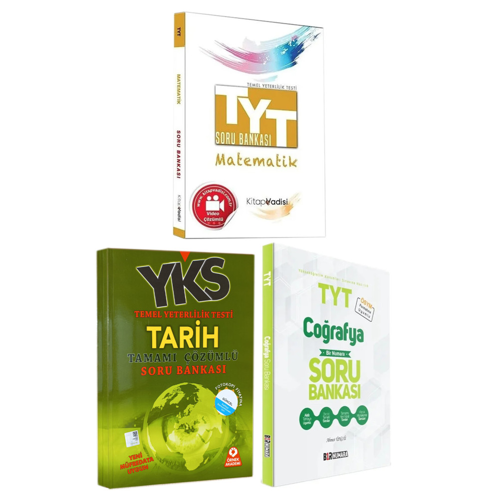 Panem Yayınları Bir Numara-kitap Vadisi Tyt Matematik-coğrafya-tarih Soru Bankası Seti Ders Sınav Kitapları Fiyatı