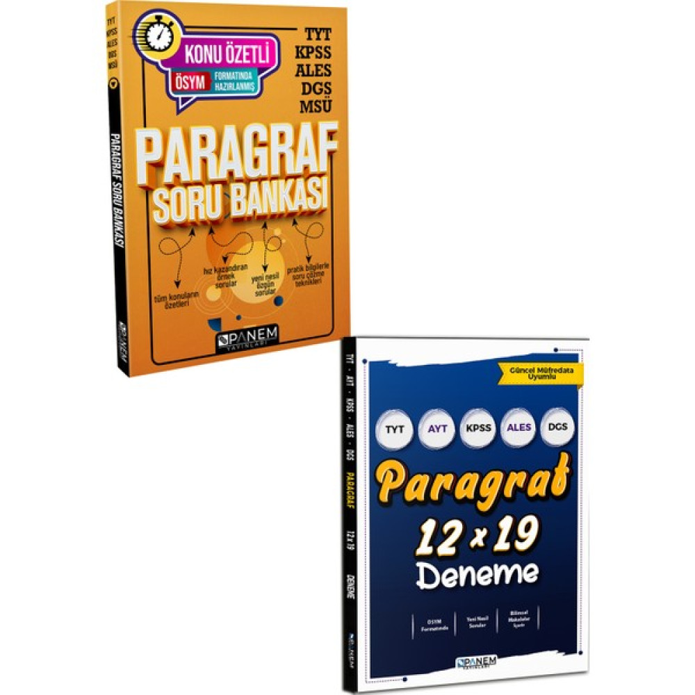 Panem Yayınları Konu Özetli Paragraf Soru Bankası + Paragraf 12X19 Deneme Kaynak Kitapları Fiyatı