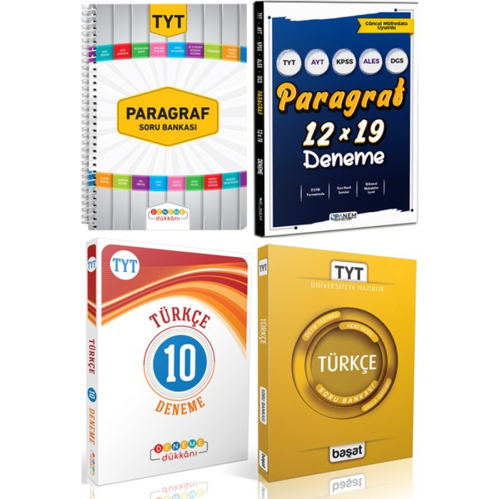 Panem Yayınları TYT Deneme Dükkanı Paragraf Soru Bankası - 10 Deneme + Panem Paragraf Deneme+Başat Türkçe Soru Bankası Temel Yeterlilik Testi (TYT) Fiyatı