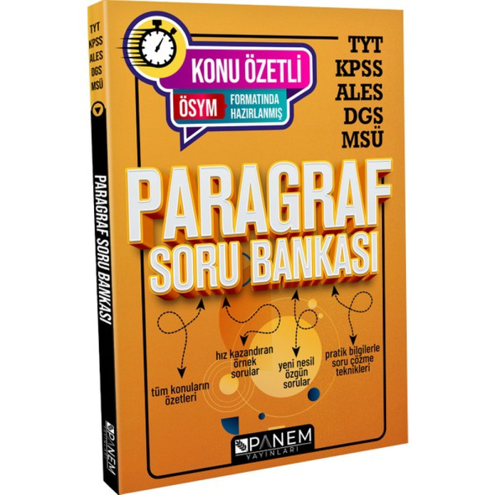 Panem Yayınları TYT KPSS ALES DGS MSÜ Konu Özetli Paragraf Soru Bankası Kaynak Kitapları Fiyatı