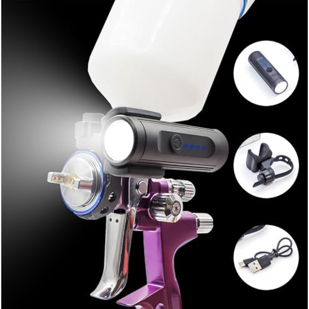 PangSing & Nan 600 Lumen Light，Rechargeable Lightweight Spray Gun Light, Natural Light Illuminates Surface Sprayed, Ensures Even Coverage，Versatile Automotive Paint Gun Light with 360° Rotation Car Paints Fiyatı
