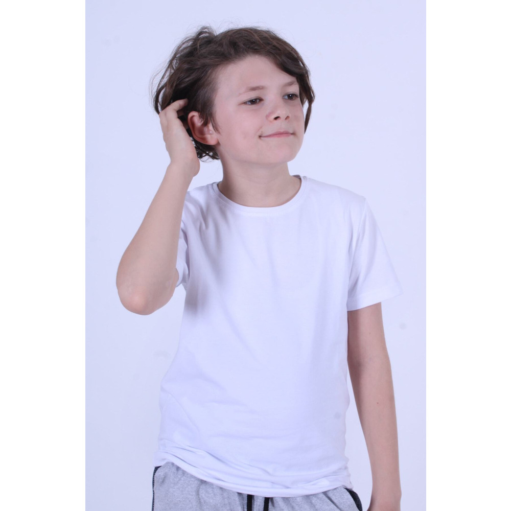 PANİO KİDS Basic Bisiklet Yaka %100 Pamuk Düz Unisexs Çocuk T-shirt 5 YAŞ Beden Bayan T-shirt Fiyatı