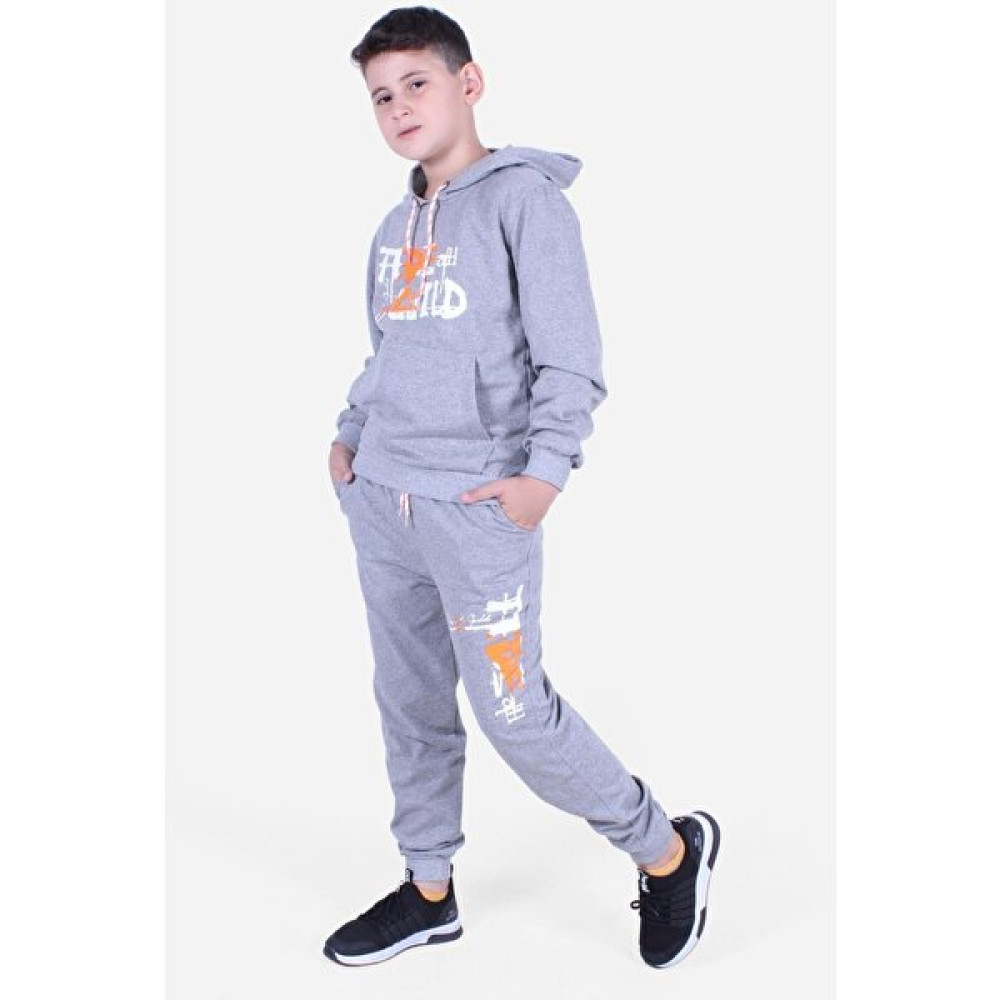 Panio Kids Tide Yazı Baskıl Kanguru Cep Detaylı Erkek Çocuk Eşofman Takımı Erkek Çocuk Giyim Takımı Fiyatı