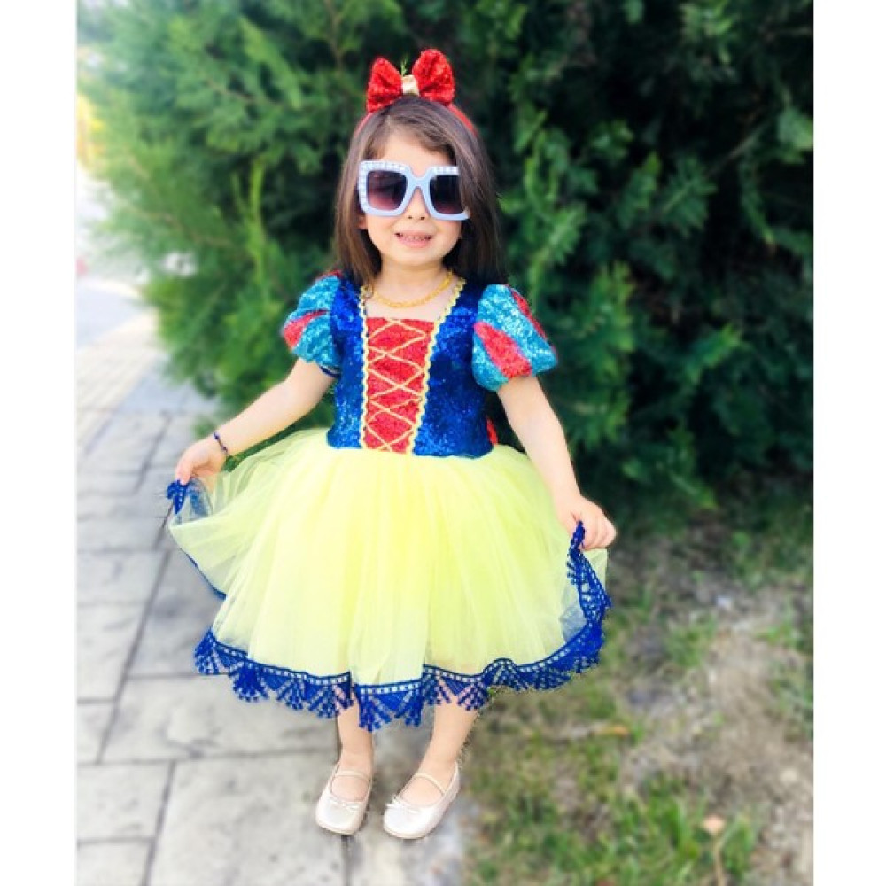 Pano Kids Pamuk Prenses Kostümü Kısa Model - Sarı - Mavi - 7 - 8 Yaş Oyuncak Fiyatı