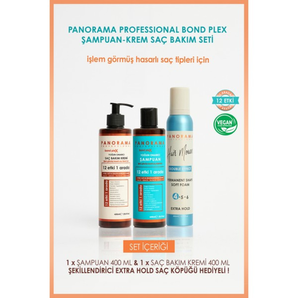 Panorama Professional Bond Plex Yoğun Onarıcı Bakım Seti 12 Etki 1 Arada/400 ml Şampuan- 400 ml Saç Bakım Kremi + 200 Saç Köpüğü 3'lü set Oto Boyaları Fiyatı