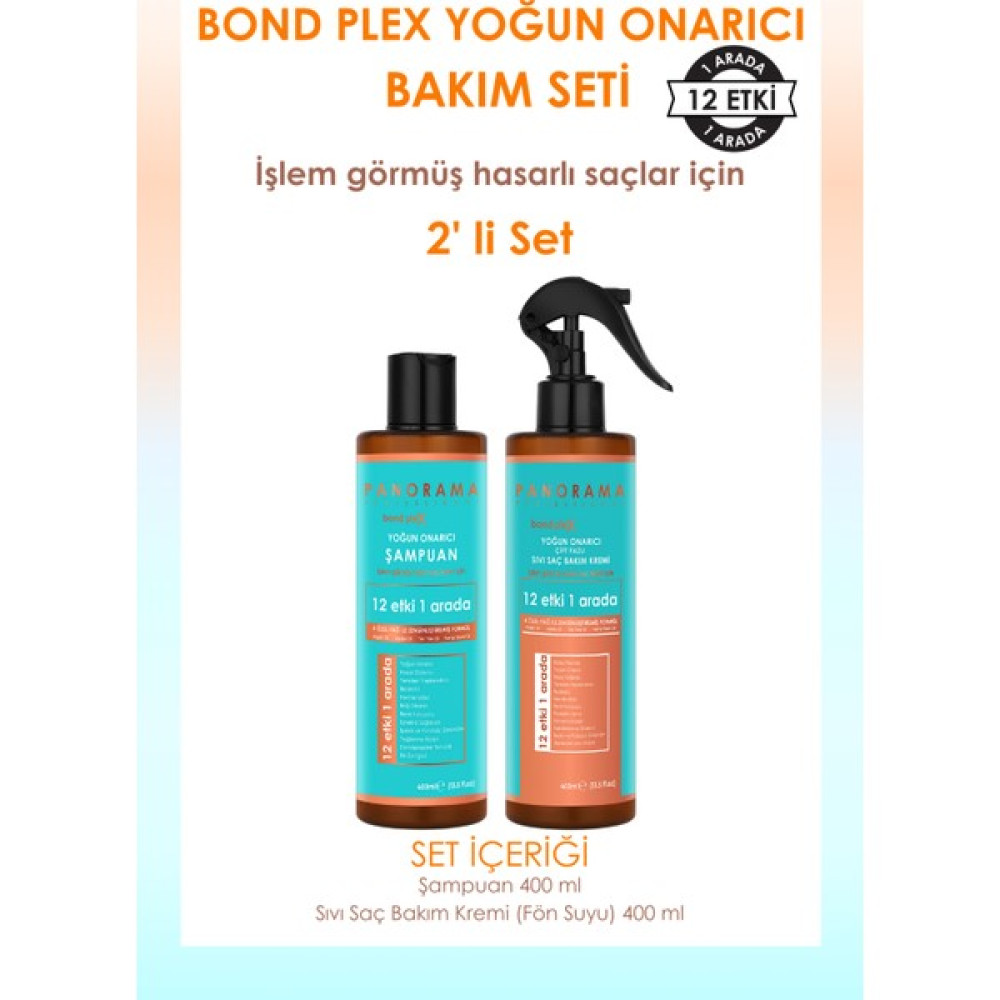 Panorama Professional Bond Plex Yoğun Onarıcı Bakım Seti 12 Etki 1 Arada/400 ml Şampuan + 400 ml Sıvı Saç Bakım Kremi (Fön Suyu) 2'Li Set Şampuan ve Saç Kremi Fiyatı